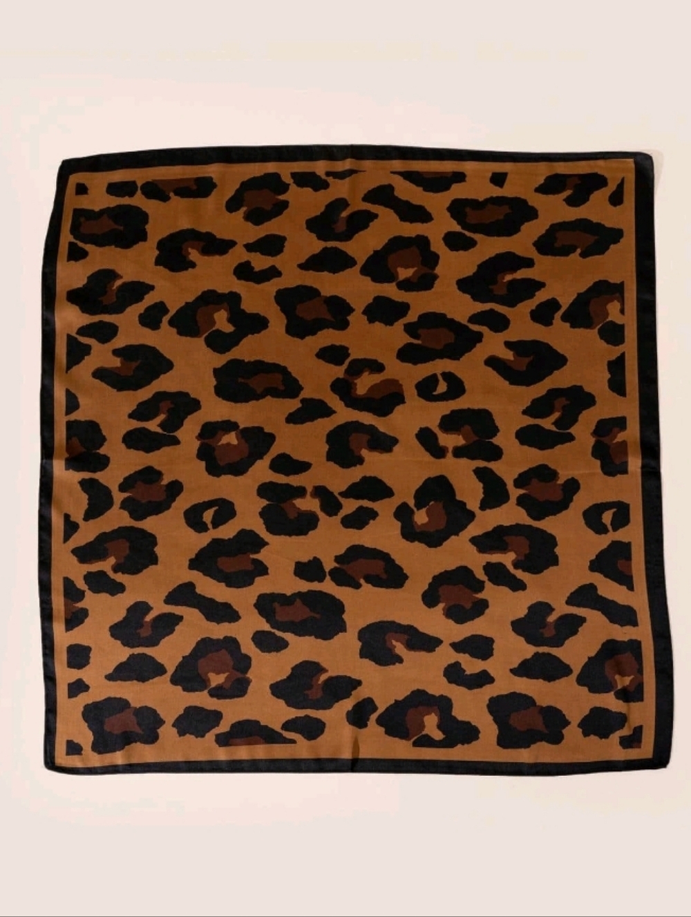 Brown and Black Leopard Print Satin Scarf Summer Beach Travel Vacation Festival